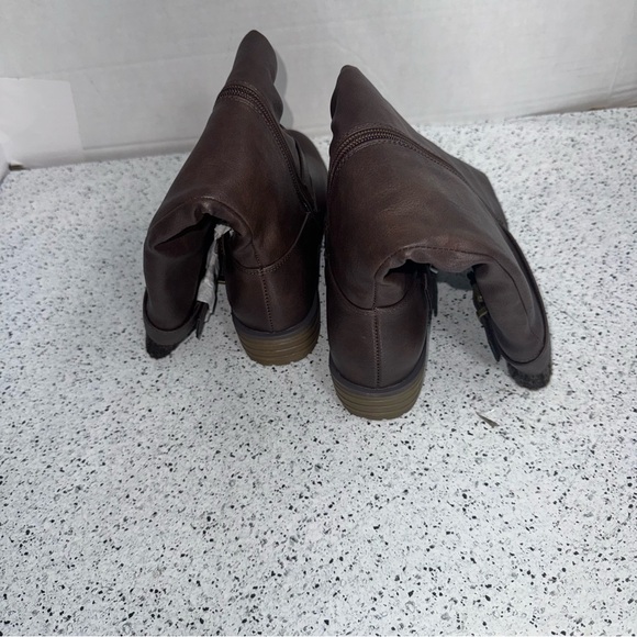 Dream Pairs Knee High Low Riding Boots size 5 women’s Vegan leather zipper brown - Picture 4 of 9